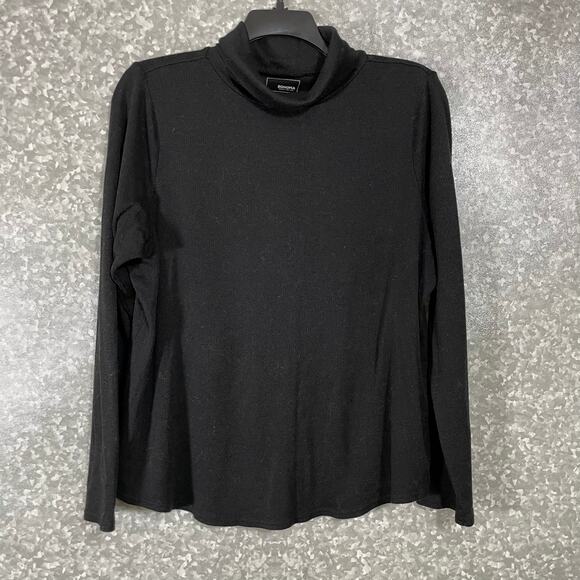 Sonoma Tops - Sonoma Women's Black Minimalist Turtleneck Knit Top - Size XL - Lightweight